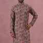 Abstract Printed Cotton Blend Kurta (65KO 5384 Grey ) [FF] [A-1-4]