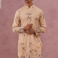 Men's Foil Printed Festive Kurta (65KO 5388 Beige ) [FF] [A-1-4]