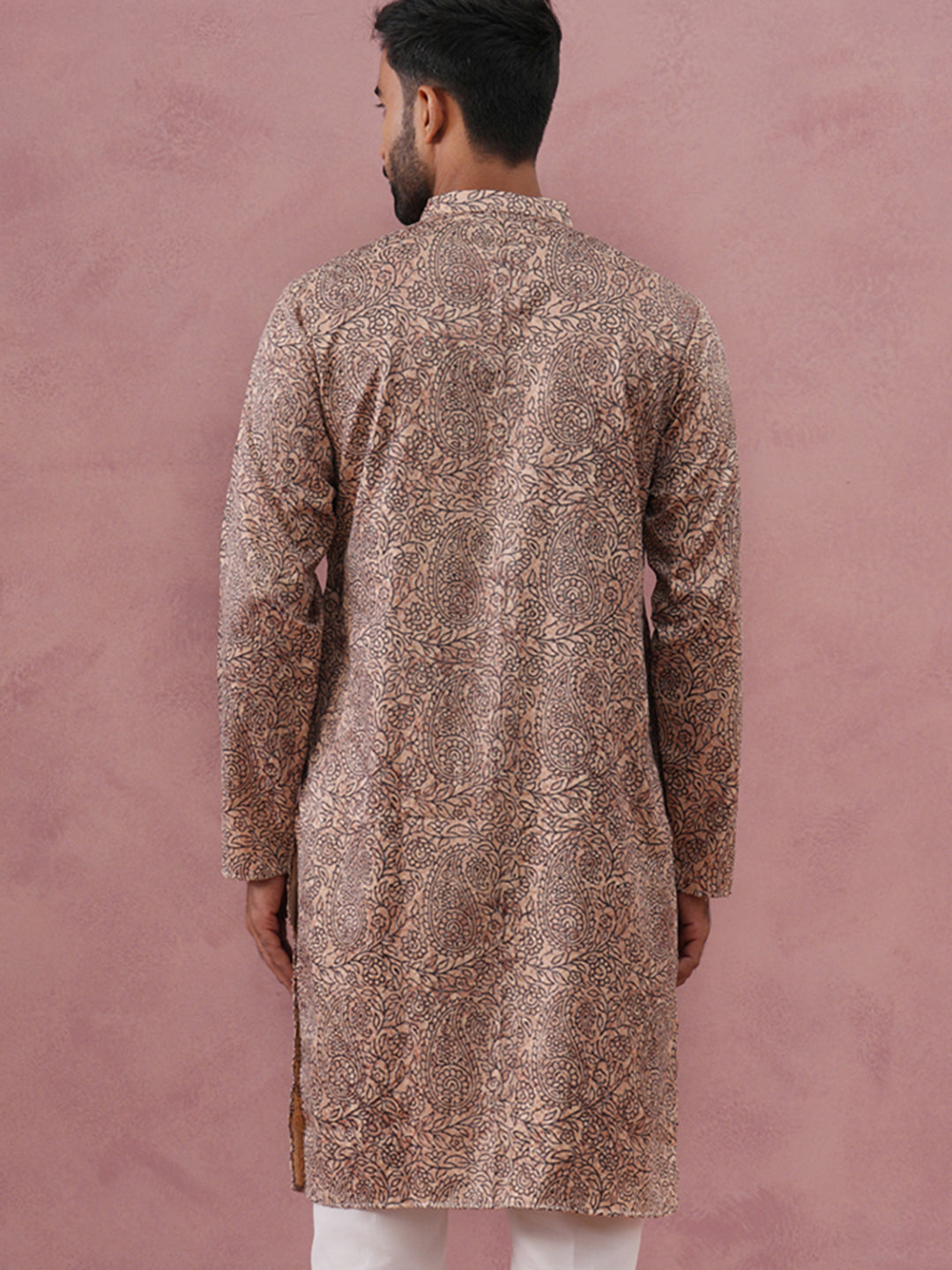 Men’s Thread Work & Printed Kurta (65KO 5390 Beige ) [FF] [A-1-4]