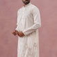 Men’s Silk Blend Embroidered Kurta (65KO 5391 White ) [FF] [B-1-1-2]