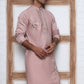 Men’s Silk Blend Embroidered Kurta ( 65KO 5392 Peach )