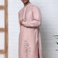 Men’s Silk Blend Embroidered Kurta ( 65KO 5392 Peach )