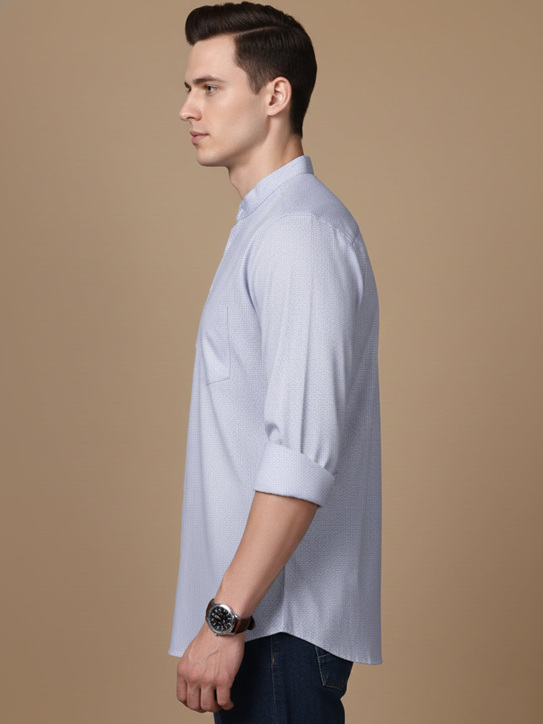 Men’s Casual Solid Short Kurta (65KO 5393 Blue ) [FF] [P-16]