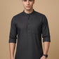 Men’s Casual Solid Short Kurta (65KO 5393 Charcoal ) [FF] [P-16]
