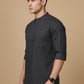 Men’s Casual Solid Short Kurta (65KO 5393 Charcoal ) [FF] [P-16]
