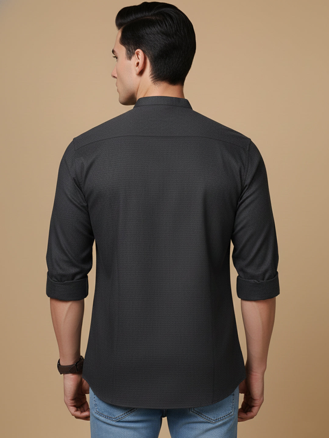 Men’s Casual Solid Short Kurta (65KO 5393 Charcoal ) [FF] [P-16]