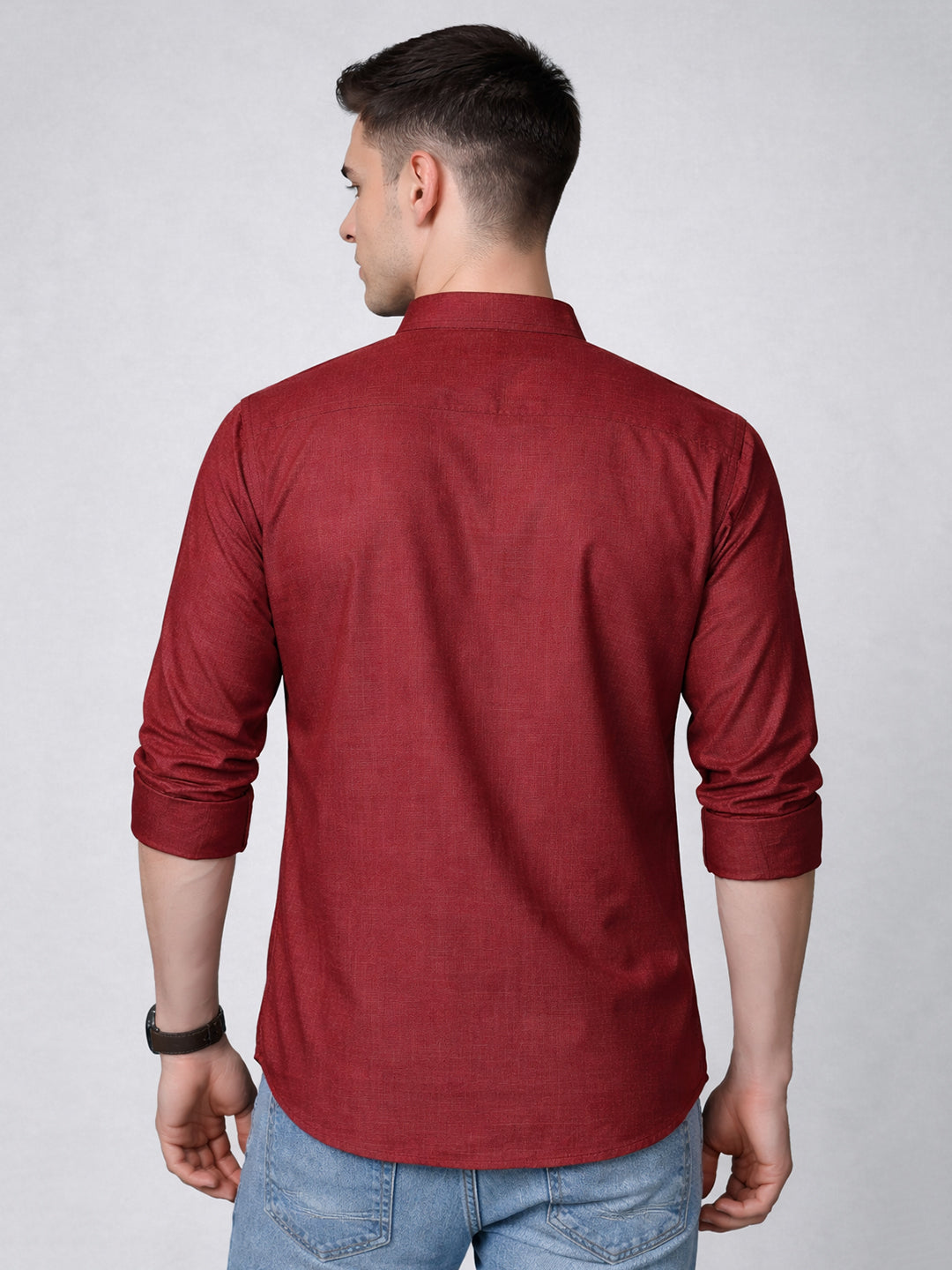 Men’s Casual Solid Short Kurta (65KO 5393 Maroon ) [FF] [P-16]
