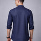 Men’s Casual Solid Short Kurta (65KO 5393 Navy ) [FF] [P-16]