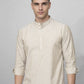 Men’s Beige Striped Short Kurta (65KO 5394 Beige ) [FF] [E-9]