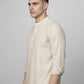 Men’s Beige Striped Short Kurta (65KO 5394 Beige ) [FF] [E-9]