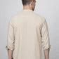 Men’s Beige Striped Short Kurta (65KO 5394 Beige ) [FF] [E-9]