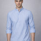 Men’s Blue Striped Short Kurta (65KO 5394 Blue ) [FF] [E-9]