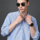 Men’s Blue Striped Short Kurta ( ANMSK 5394Blue )