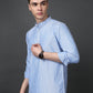 Men’s Blue Striped Short Kurta ( ANMSK 5394Blue )