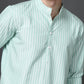 Men’s Green Striped Short Kurta ( ANMSK 5394Green )