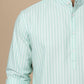 Men’s Green Striped Short Kurta (65KO 5394 Green ) [FF] [E-9]
