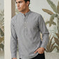 Men’s Grey Striped Short Kurta ( ANMSK 5394Grey )