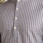 Men’s Grey Striped Short Kurta ( ANMSK 5394Grey )