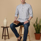 Cotton Blend Blue Striped Short Kurta (65KO 5396 Blue ) [FF] [Q-11-14]