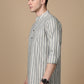 Cotton Blend Grey Striped Short Kurta (65KO 5396 Grey ) [FF] [Q-11-14]