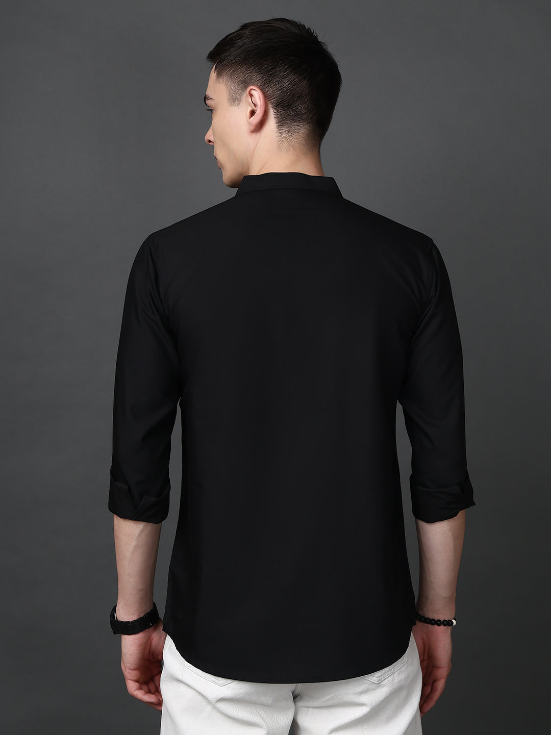 Black Casual Solid Short Kurta ( ANMSK 5397Black )