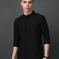 Black Casual Solid Short Kurta ( ANMSK 5397Black )