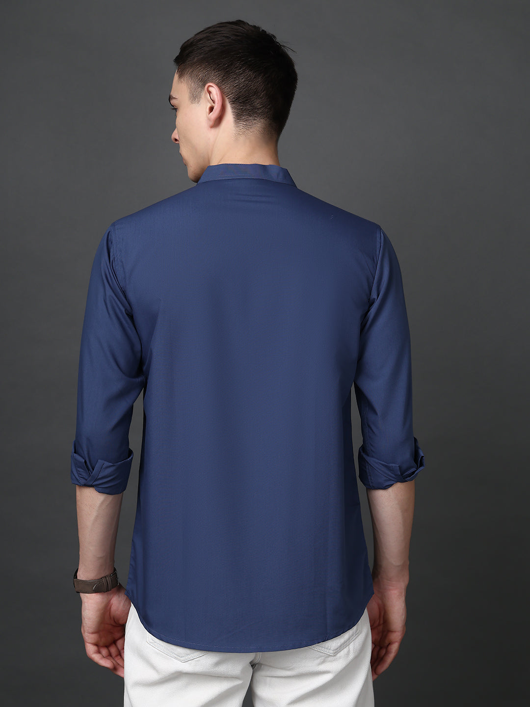 Blue Casual Solid Short Kurta ( ANMSK 5397Blue )