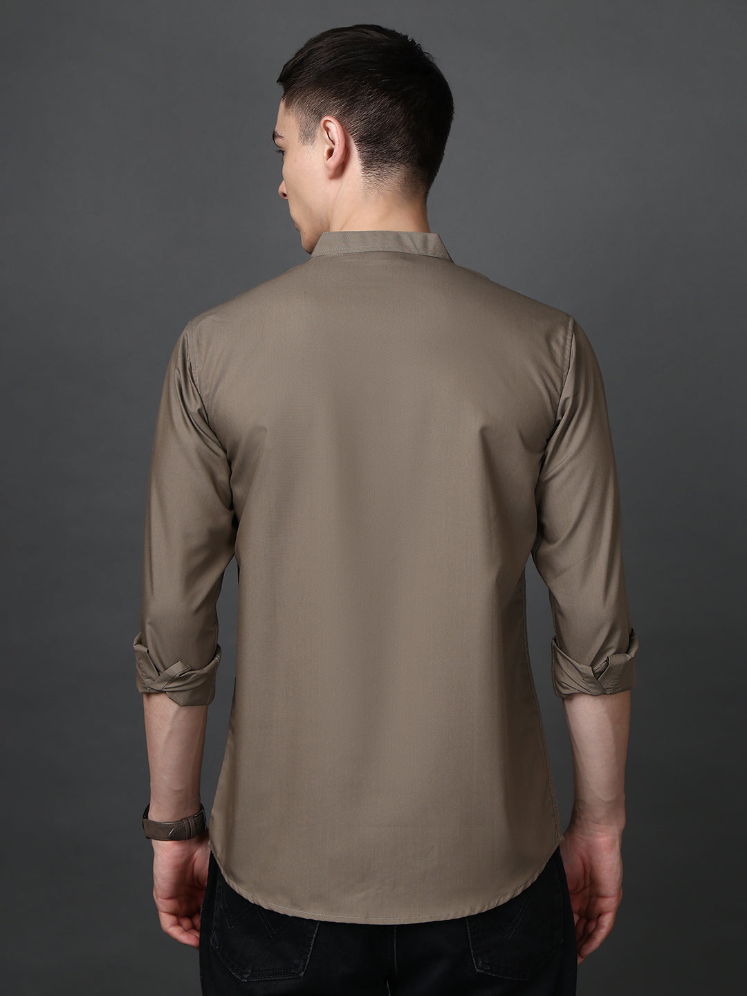 Brown Casual Solid Short Kurta ( ANMSK 5397Brown )