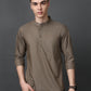 Brown Casual Solid Short Kurta ( ANMSK 5397Brown )