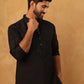 Silk Blend Embroidered Kurta for Men (65KO 5399 Black ) [FF] [B-1-2]