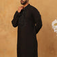 Silk Blend Embroidered Kurta for Men (65KO 5399 Black ) [FF] [B-1-2]