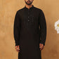 Silk Blend Embroidered Kurta for Men (65KO 5399 Black ) [FF] [B-1-2]