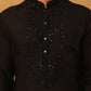 Silk Blend Embroidered Kurta for Men (65KO 5399 Black ) [FF] [B-1-2]