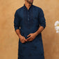 Silk Blend Embroidered Kurta for Men (65KO 5399 Royal ) [FF] [B-1-2]