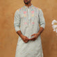 Silk Blend Embroidered Kurta (65KO 5400 Blue ) [FF] [B-1-2]