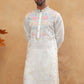 Silk Blend Embroidered Kurta (65KO 5400 White ) [FF] [B-1-2]