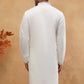 Silk Blend Embroidered Kurta (65KO 5400 White ) [FF] [B-1-2]