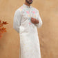 Silk Blend Embroidered Kurta (65KO 5400 White ) [FF] [B-1-2]