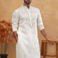 Silk Blend Embroidered Kurta (65KO 5400 White ) [FF] [B-1-2]