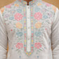 Silk Blend Embroidered Kurta (65KO 5400 White ) [FF] [B-1-2]
