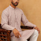 Cotton Blend Printed & Embroidered Kurta (65KO 5402 Beige ) [FF] [Q-12-13]