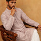 Cotton Blend Printed & Embroidered Kurta (65KO 5402 Beige ) [FF] [Q-12-13]