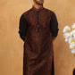 Men’s Silk Blend Embroidered Kurta (65KO 5403 Coffee ) [FF] [B-1-2]