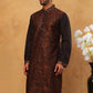 Men’s Silk Blend Embroidered Kurta (65KO 5403 Coffee ) [FF] [B-1-2]