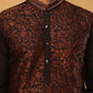 Men’s Silk Blend Embroidered Kurta (65KO 5403 Coffee ) [FF] [B-1-2]