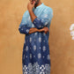 Printed Cotton Blend Kurta (65KO 5405 Blue ) [FF] [P-8-7]