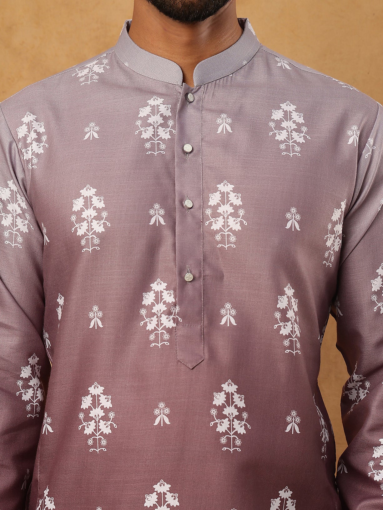 Printed Cotton Blend Kurta (65KO 5405 Brown ) [FF] [P-8-7]