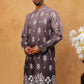 Printed Cotton Blend Kurta (65KO 5405 Charcoal ) [FF] [P-8-7]