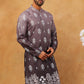 Printed Cotton Blend Kurta (65KO 5405 Charcoal ) [FF] [P-8-7]