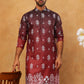 Printed Cotton Blend Kurta (65KO 5405 Maroon ) [FF] [P-8-7]